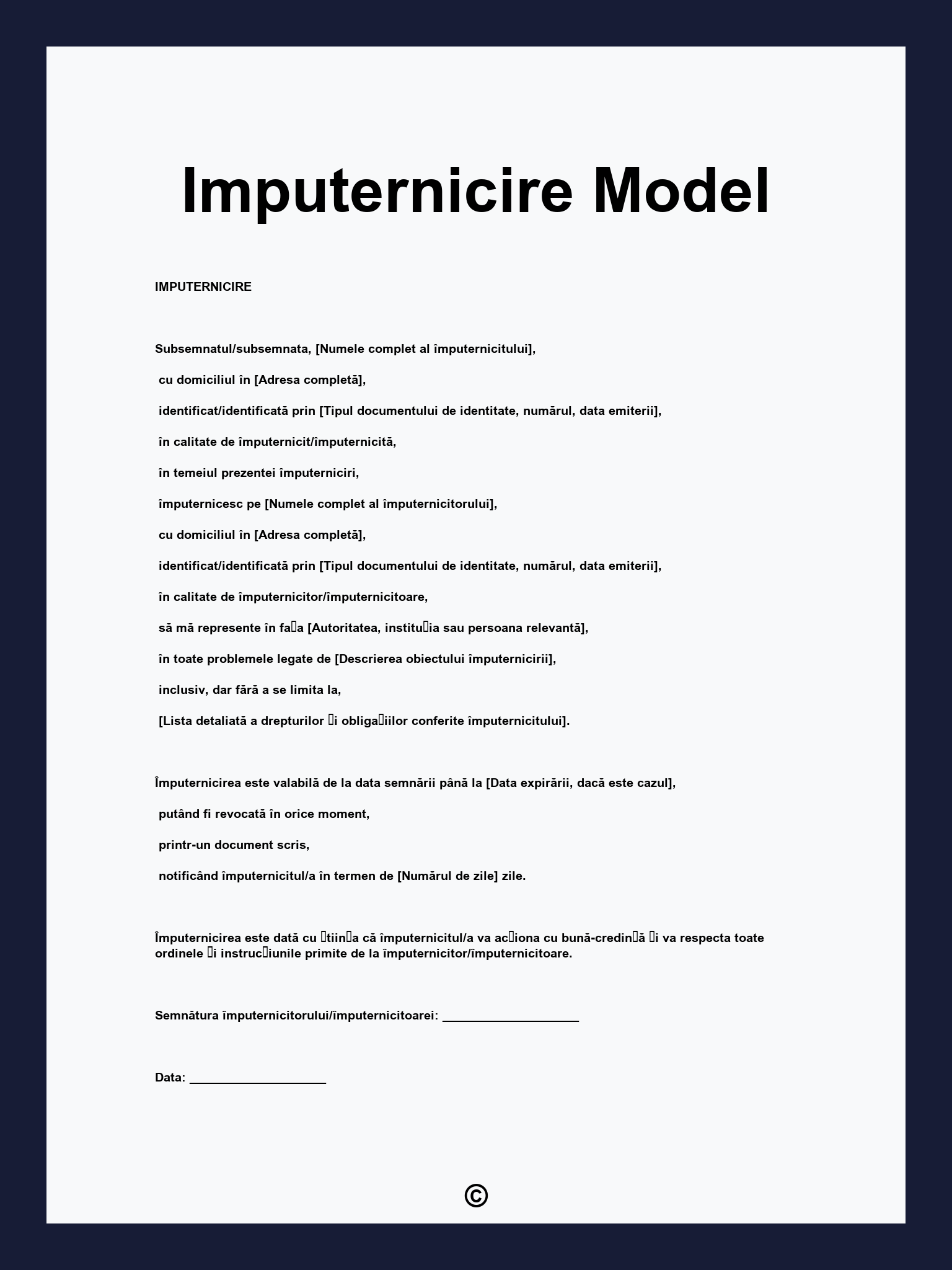 Imputernicire Model